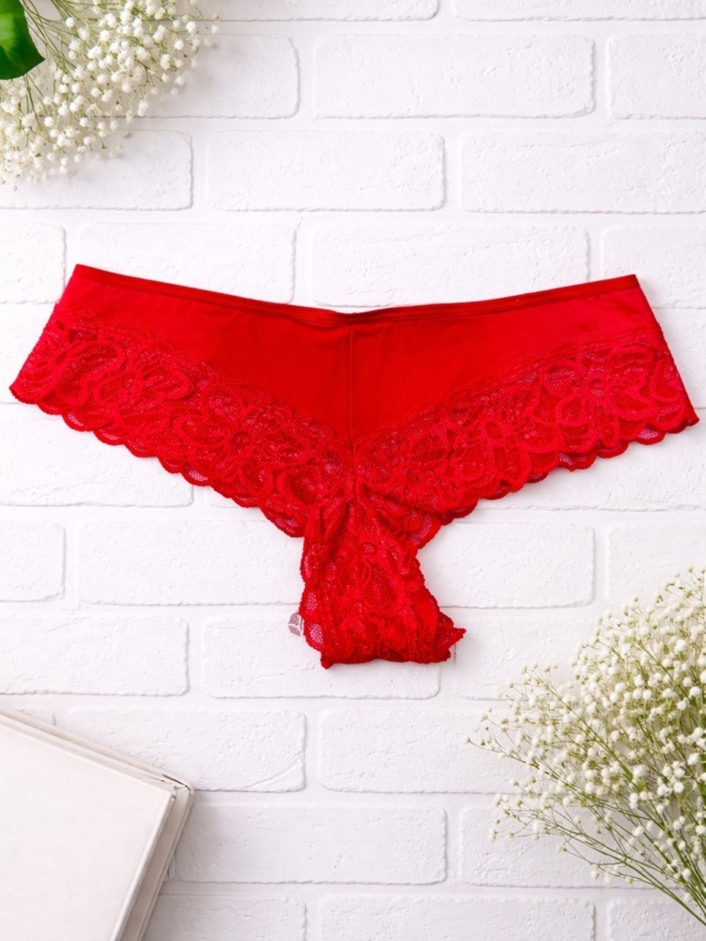 Pink Victoria's Secret NWT Y2K Red Lace Low Rise Mini Bikini Panties Size L
